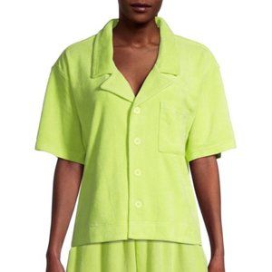 Kendall and Kylie Neon Green Terry Cloth Polo